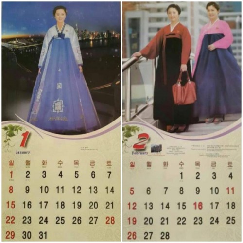 北朝鮮の2017年のカレンダー。金正恩氏の生誕記念日1月8日には特別な表記はない。（画像：自由北韓放送）