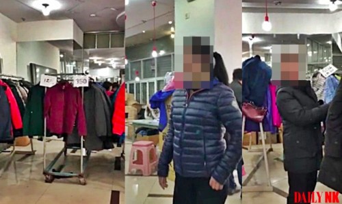 店内の様子と接客にあたる北朝鮮人店員(画像:デイリーNK情報筋)
