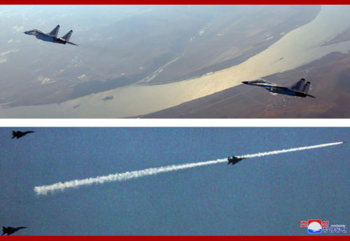 北朝鮮空軍追撃襲撃機連隊を視察した金正恩氏(2020年4月12日付朝鮮中央通信より)