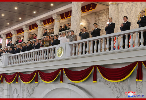 北朝鮮の建国73周年を祝う「民間および安全武力閲兵式」（2021年9月9日付朝鮮中央通信）