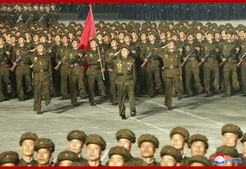 北朝鮮の建国73周年を祝う「民間および安全武力閲兵式」（2021年9月9日付朝鮮中央通信）