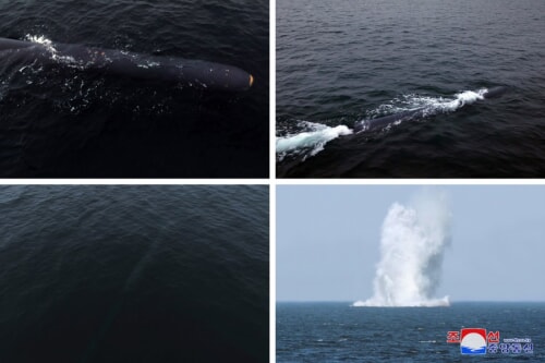 北朝鮮の核無人水中攻撃艇「ヘイル（津波）2」型（2023年4月8日付朝鮮中央通信）